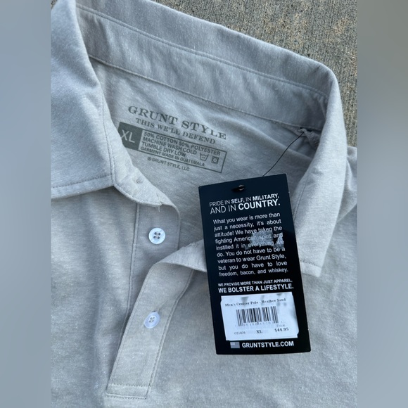 Grunt Style Men’s Cruiser Polo Heathered Sand Size XL - Picture 6 of 11